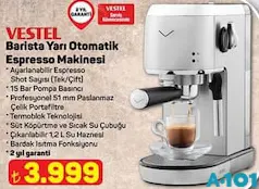 VESTEL BARİSTA YARI OTOMATİK ESPRESSO MAKİNESİ